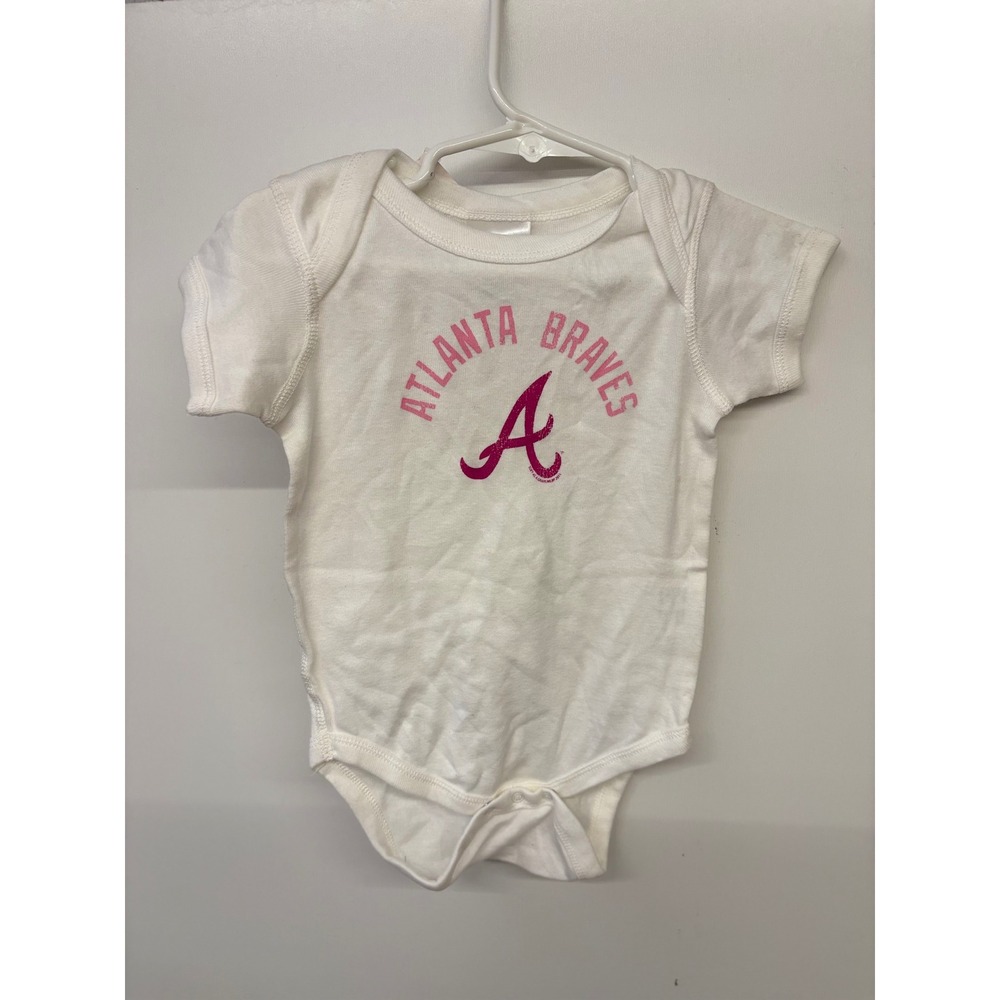 Deadstock Atlanta Braves Baby Bodysuit One Piece 12 Months Pink Gameday Baseball